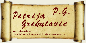 Petrija Grekulović vizit kartica